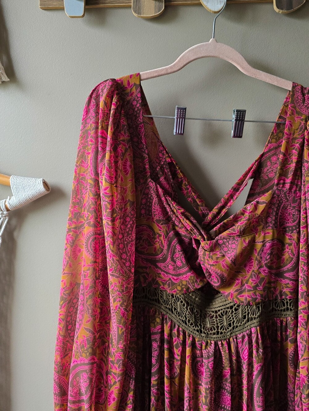 Free People Folklore Paisley Maxi Dress Rust Plum Nwot - Picture 6 of 10